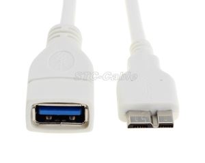 Mikro B bílý USB 3.0 do USB 3.0 ženské OTG kabel